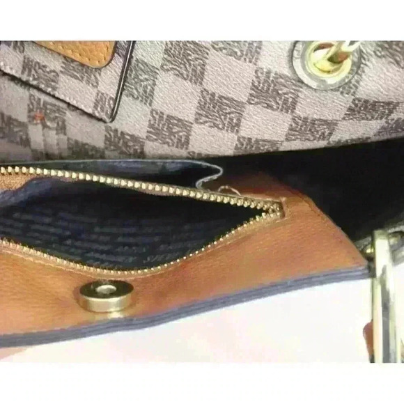 Steve Madden Womens Bwilde Faux Leather Embellished Modern Brown Flat Tote Purse - Picture 9 of 11